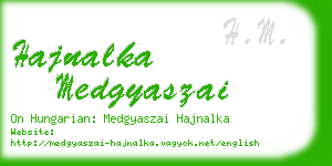 hajnalka medgyaszai business card